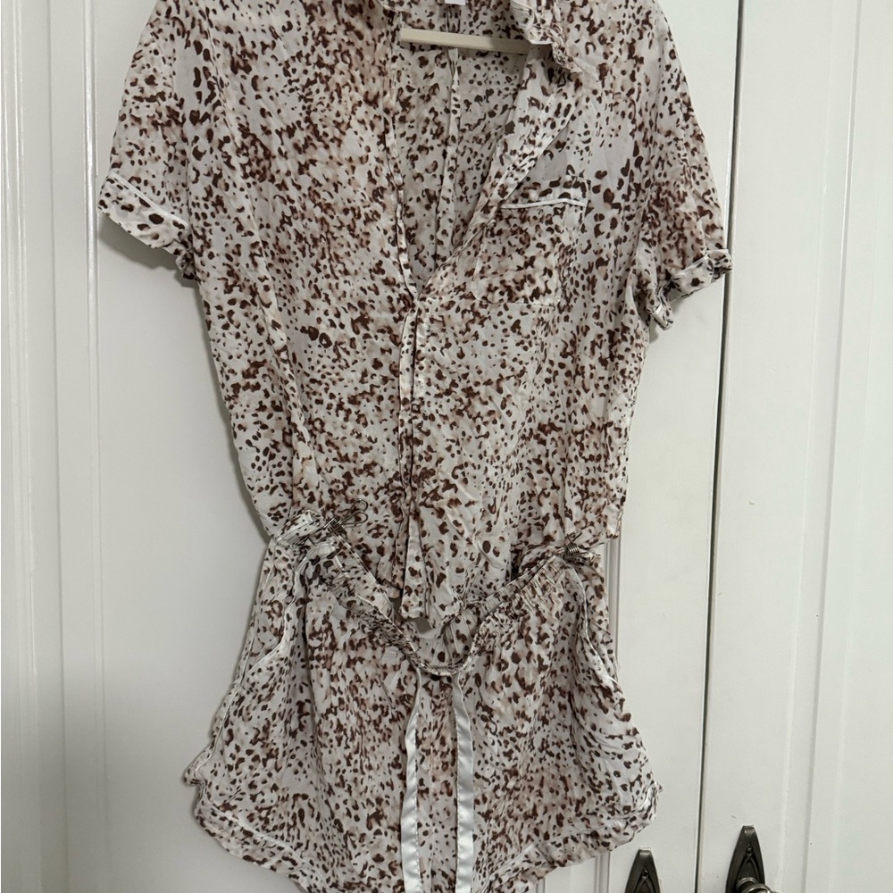 Stylish Brown and White PJ Set
